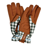 Collector range women's gardening gloves, heritage green check, by Burgon & Ball