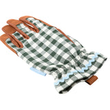 Collector range women's gardening gloves, heritage green check, by Burgon & Ball
