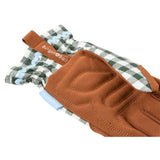 Collector range women's gardening gloves, heritage green check, by Burgon & Ball