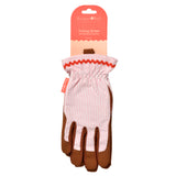 Collector range women's gardening gloves, pink stripe, by Burgon & Ball