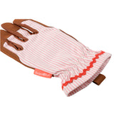 Collector range women's gardening gloves, pink stripe, by Burgon & Ball