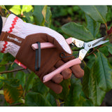 Collector range women's gardening gloves, pink stripe, by Burgon & Ball