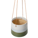 Collector Hanging Indoor Plant Pot, Blue/Green stripe, 12.5cm diameter, by Burgon & ball