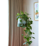 Collector Hanging Indoor Plant Pot, Blue/Green stripe, 12.5cm diameter, by Burgon & ball