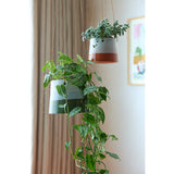Collector Hanging Indoor Plant Pot, Blue/Green stripe, 12.5cm diameter, by Burgon & ball
