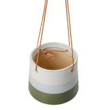 Collector Hanging Indoor Plant Pot, Blue/Green stripe, 9.5cm diameter, by Burgon & Ball