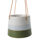 Collector Hanging Indoor Plant Pot, Blue/Green stripe, 9.5cm diameter, by Burgon & Ball