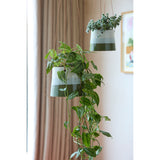 Collector Hanging Indoor Plant Pot, Blue/Green stripe, 9.5cm diameter, by Burgon & Ball