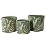 Collector Glazed Pot, Green Leaf, 13cm by Burgon & Ball