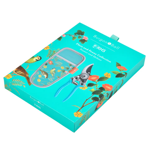 RHS Gifts for Gardeners 'Flora and Fauna' Pruner and Holster Set by Burgon & Ball