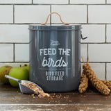 Burgon & Ball 'Feed the Birds' bird food tin - charcoal