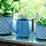 Heritage Blue Indoor Watering Can, by Burgon & Ball