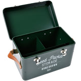 Seed packet storage tin with leather handles by Burgon & Ball - frog