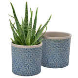 Porto dark blue glazed indoor plant pot by Burgon & Ball (small)